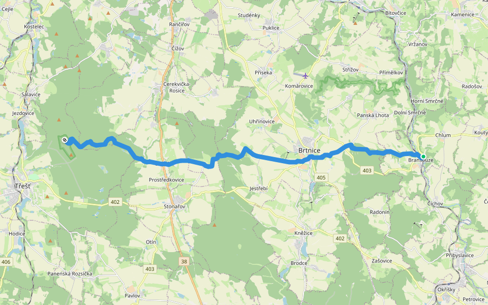 [Ž] Bransouze - Špičák walking route map in Chlum
