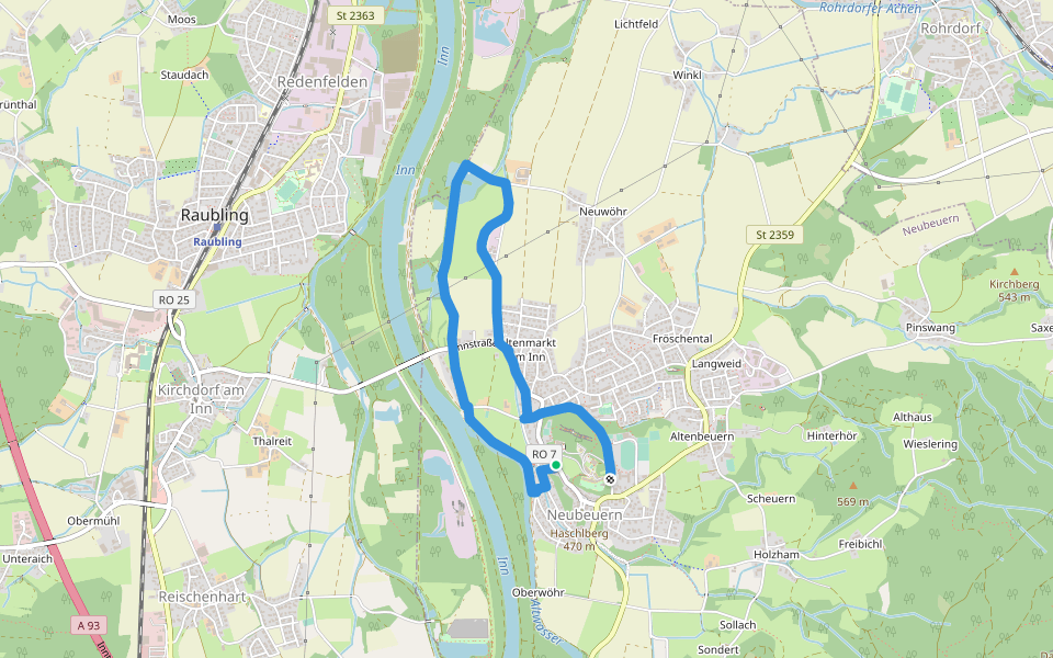 Wanderweg 23 - Neubeuern walking route map in Neubeuern