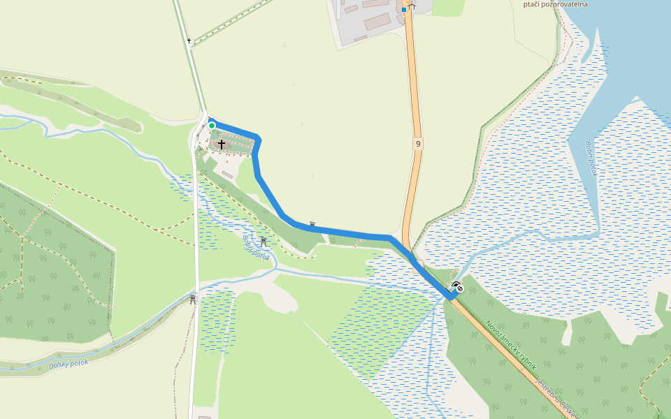 [Č] odbočka Mnichovská průrva walking route map in Zahrádky