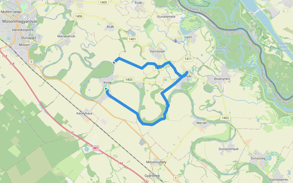 Szent Jakab-út (Hédervári kitérő) walking route map in Kimle
