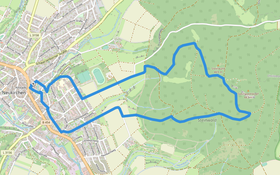 Terrainkurweg 4 Neukirchen walking route map in Neukirchen