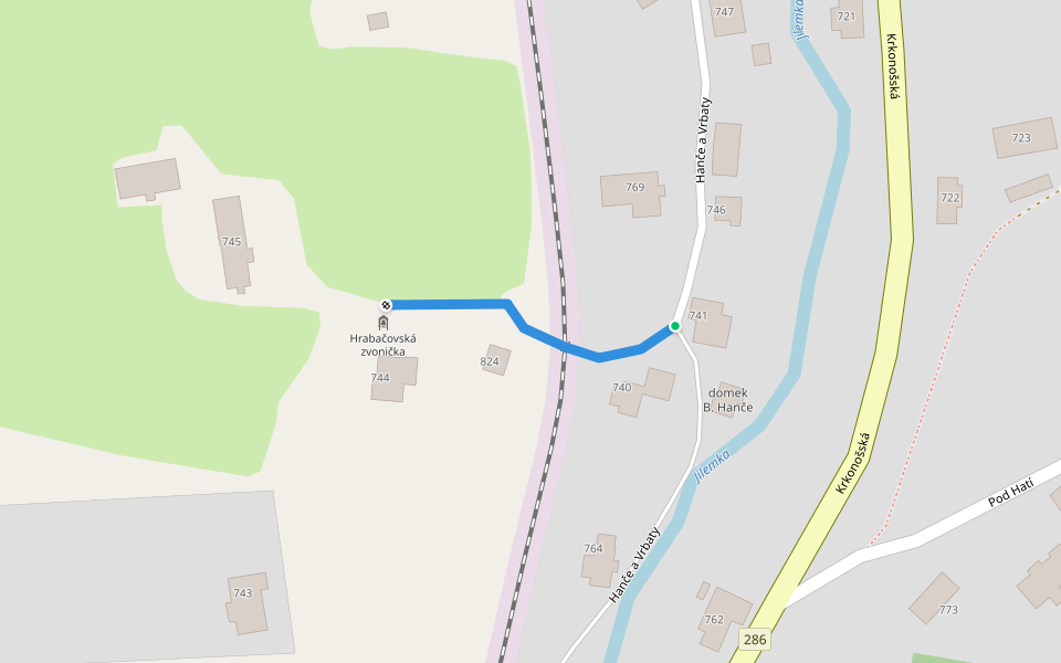 ke zvoničce walking route map in Jilemnice