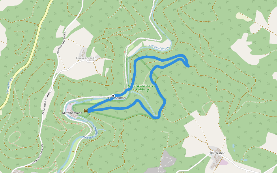 Forstmeistersprung-Weg KU 31 walking route map in Stadtsteinach