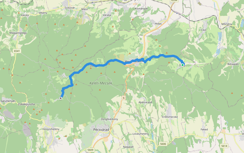 KM, Mária-út, M02/36 (Ófalu – Püspökszentlászló) walking route map in Ófalu