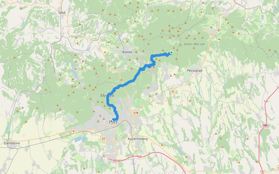 KM, Mária-út, M02/37 (Püspökszentlászló – Pécs) walking route map in Hosszúhetény