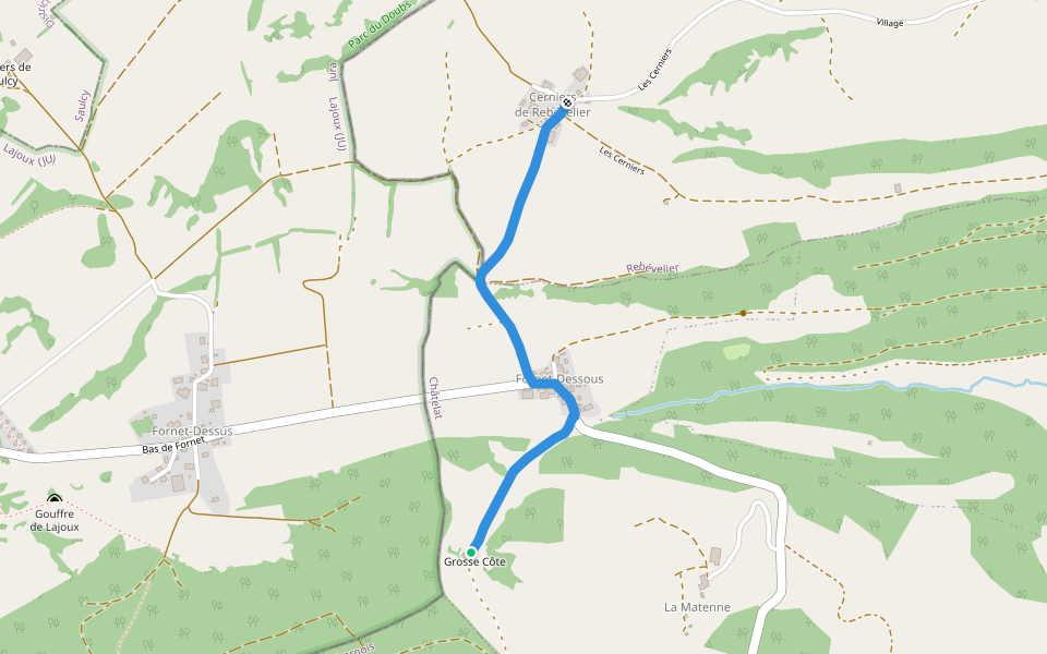 Cerniers de Rebévelier - fixme walking route map in Fornet-Dessous