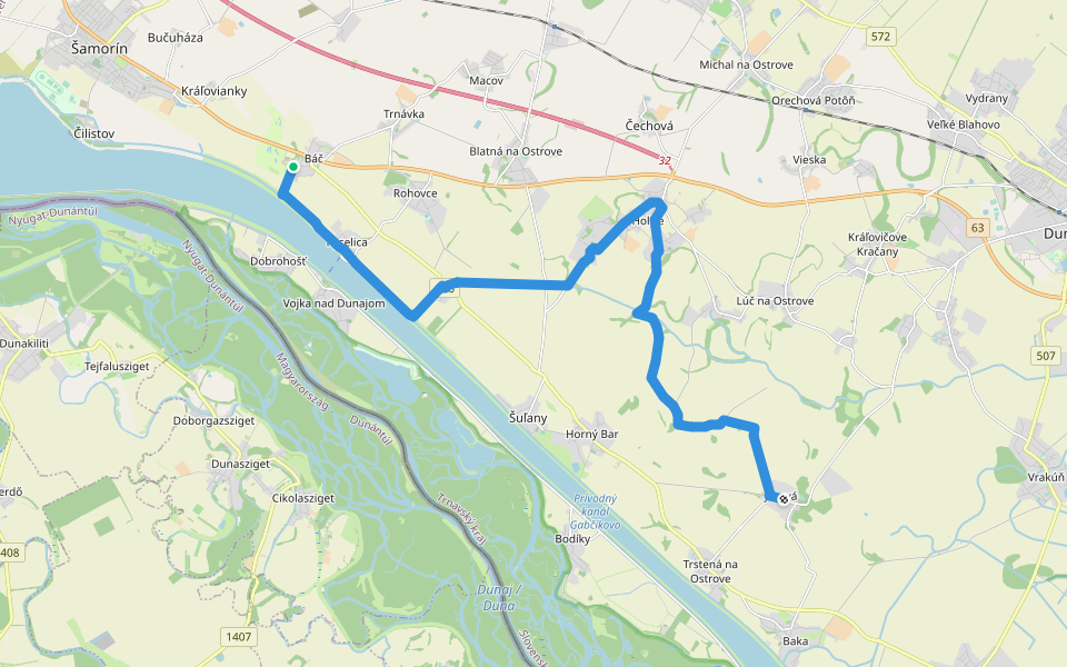 Mariánska Cesta M05-15 Báč - Jurová walking route map in Báč