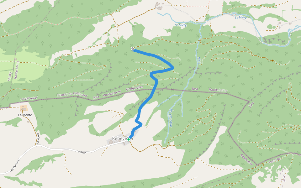 Rebévelier - fixme walking route map in Rebévelier