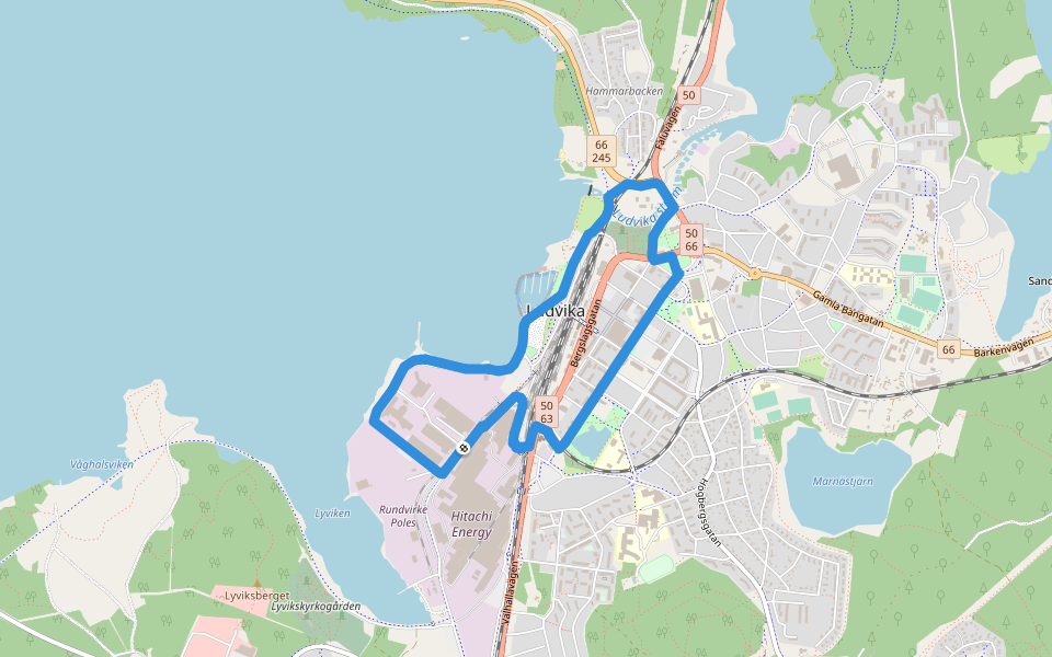 High Voltage Valley Walk walking route map in Ludvika
