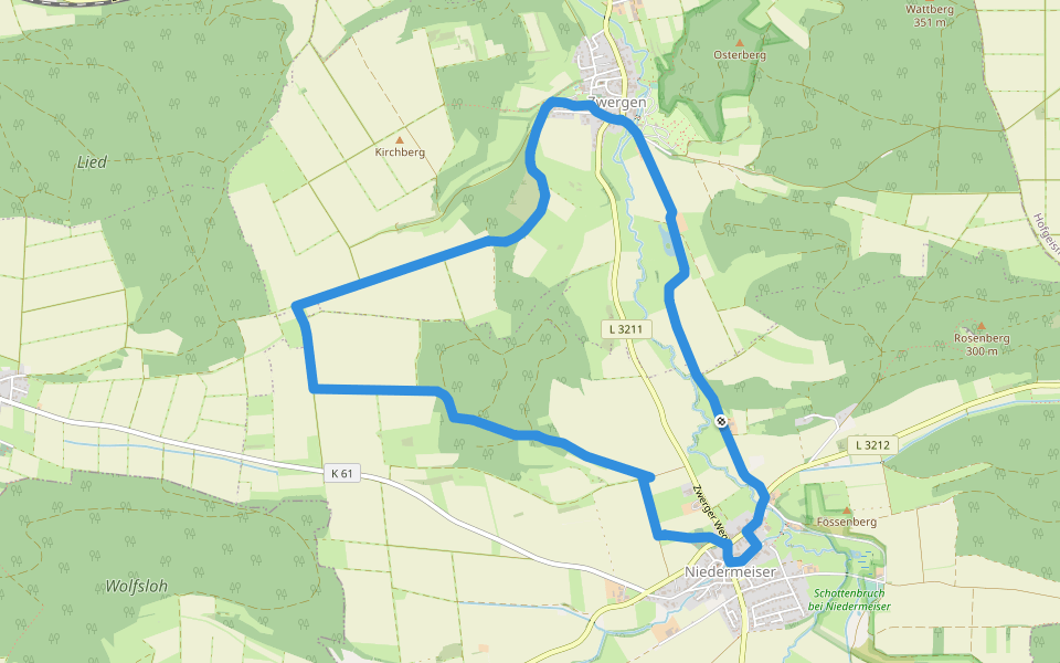 Niedermeiser - N2 walking route map in Liebenau