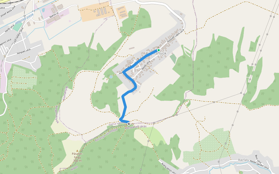 S■ (Kismányok) walking route map in Kismányok