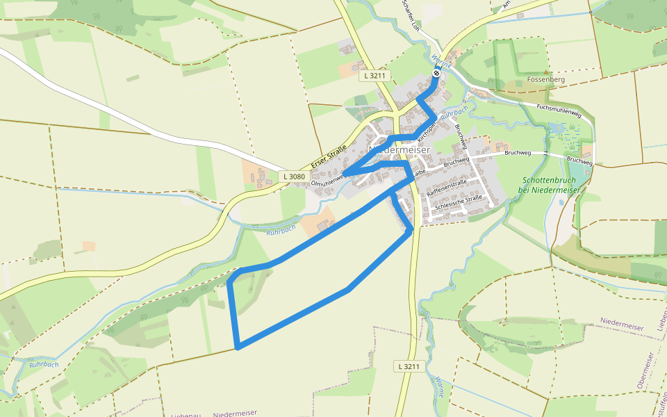 Niedermeiser - N1 walking route map in Liebenau