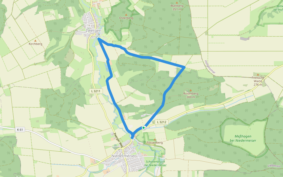 Niedermeiser - N3 walking route map in Liebenau