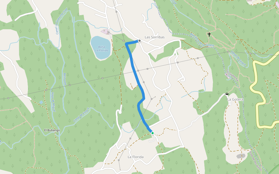 PR-TF 42.1 Derivación La Florida walking route map in Icod de los Vinos