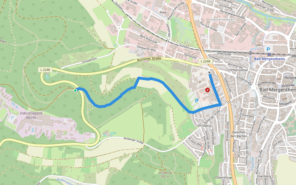 Wanderweg 13 walking route map in Bad Mergentheim
