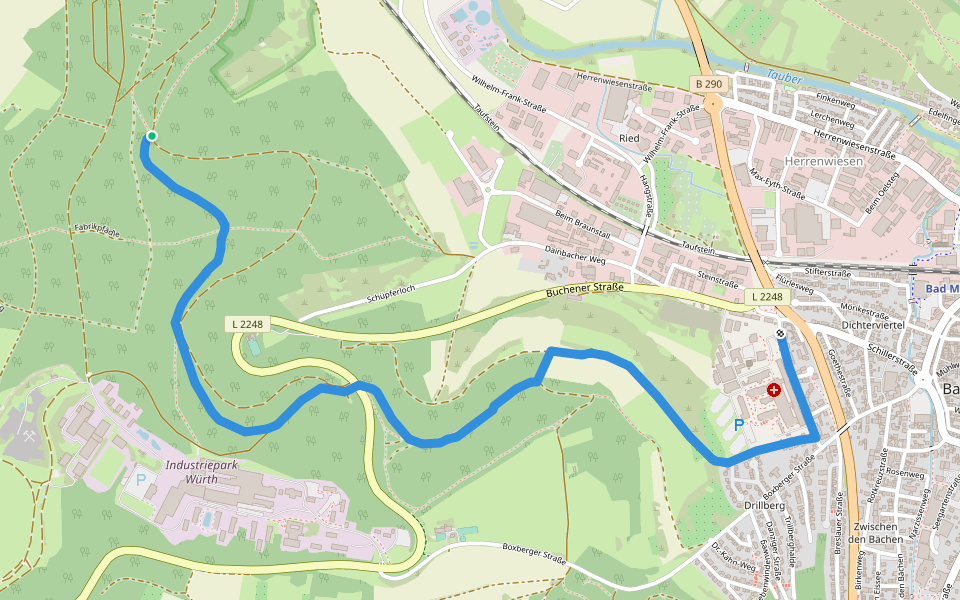 Wanderweg 14 walking route map in Bad Mergentheim