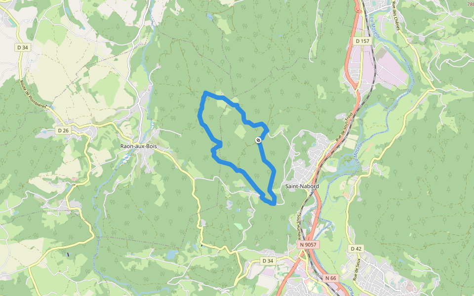 Sentier "Vrupt" walking route map in Saint-Nabord