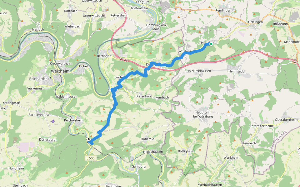 Gebietswanderweg roter Schrägstrich walking route map in Holzkirchen