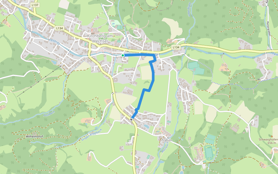 Spazierweg 2 walking route map in Kirchberg am Wechsel