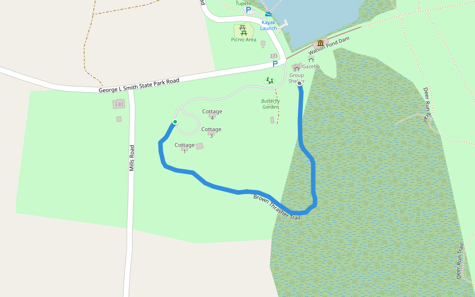 Brown Thrasher Trail walking route map in Twin City