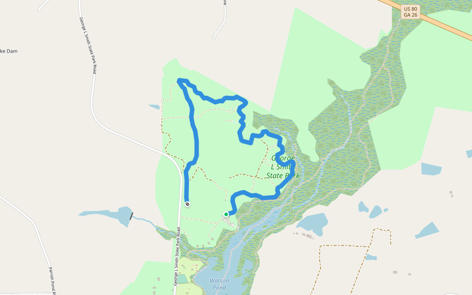 Primative Campsite Trail walking route map in Twin City