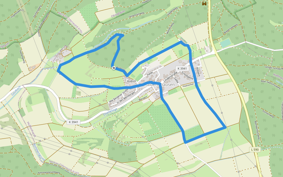 Landwirtschaftlicher Lehrpfad Kälbertshausen walking route map in Hüffenhardt