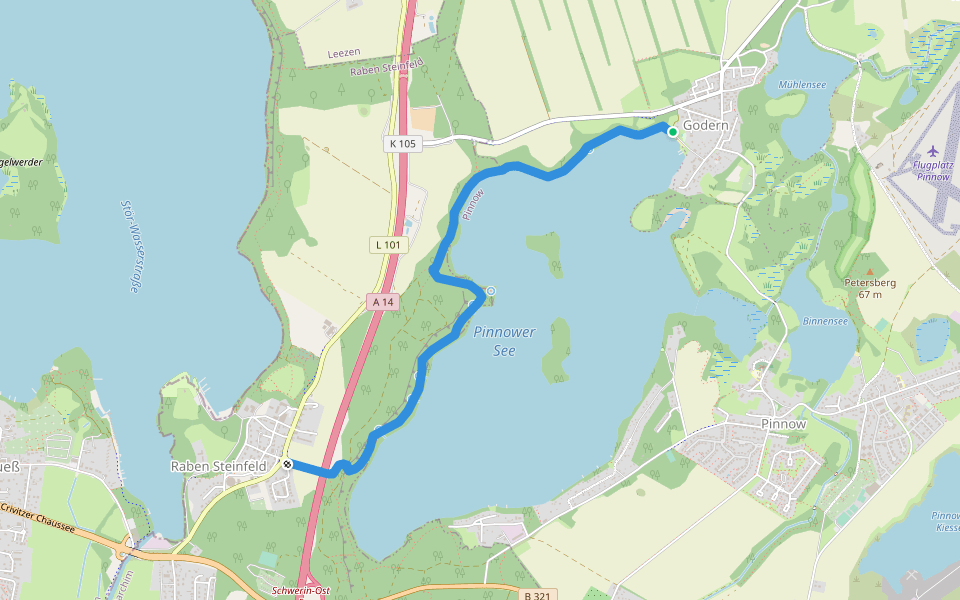 Raben Steinfeld - Godern walking route map in Godern