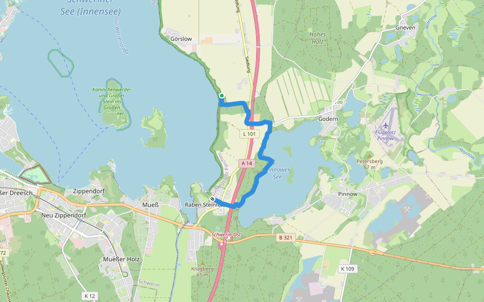 Zwei Seen walking route map in Leezen