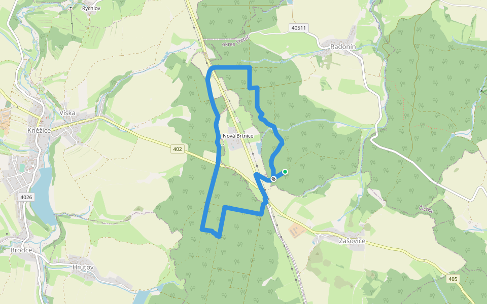 [Z] NS Lesní Chaloupky walking route map in Zašovice