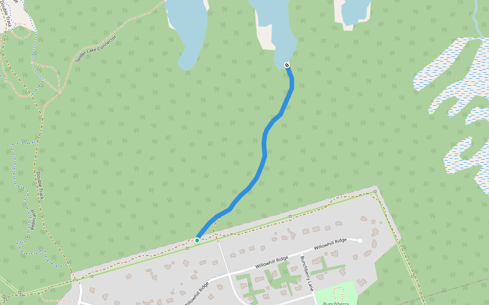 Spider Lake Trail walking route map in Waverley