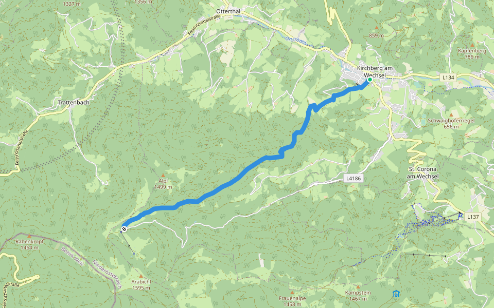 Kirchberg - Steyersberger Schwaig walking route map in Kirchberg am Wechsel-Markt