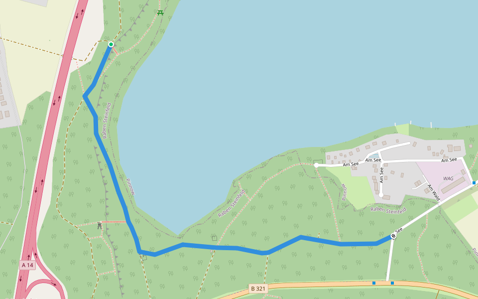 Raben Steinfelder Forst walking route map in Raben Steinfeld