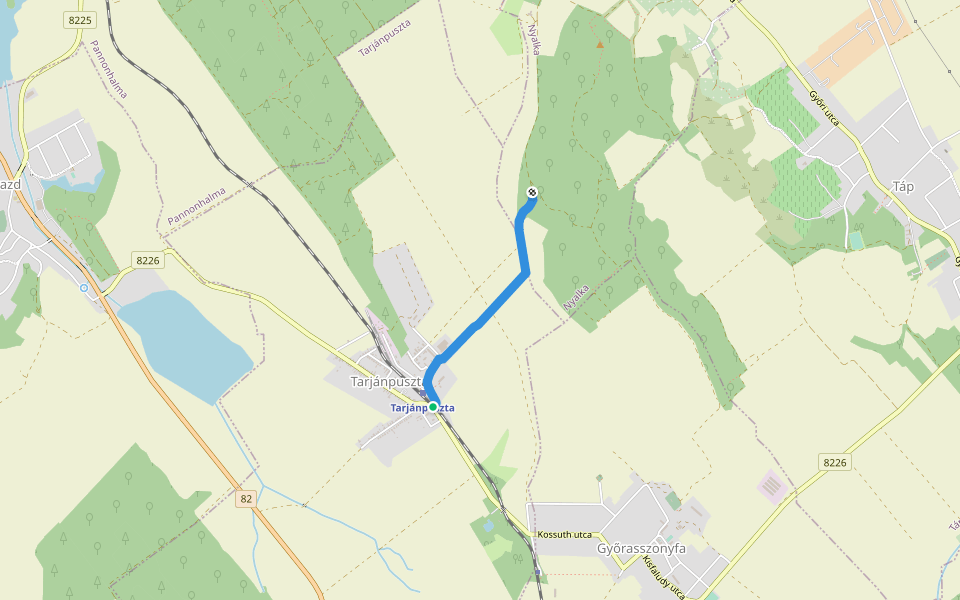 S■ (Tarjánpuszta) walking route map in Tarjánpuszta