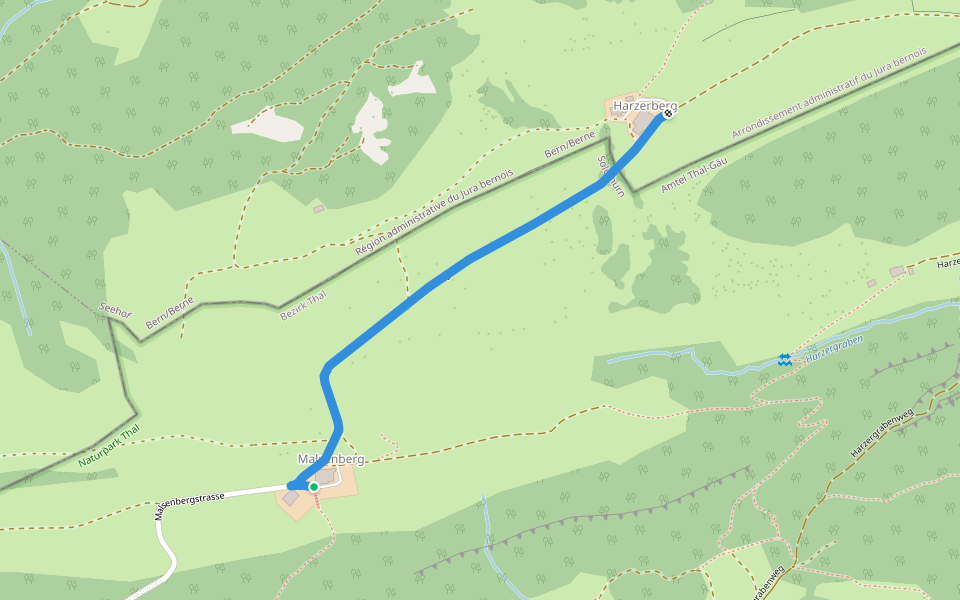 Malsenberg - Harzer walking route map in Welschenrohr-Gänsbrunnen