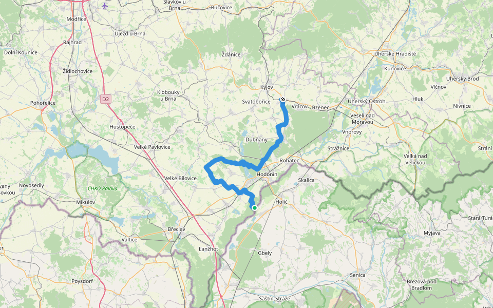 [M] Vlkoš - Mikulčice walking route map in Mikulčice