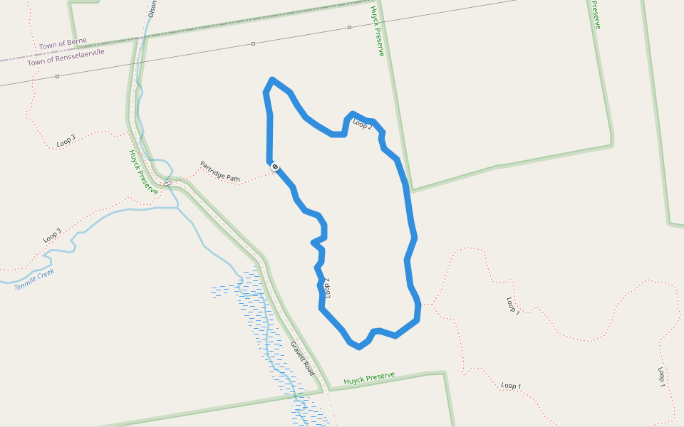 Loop 2 walking route map in Rensselaerville