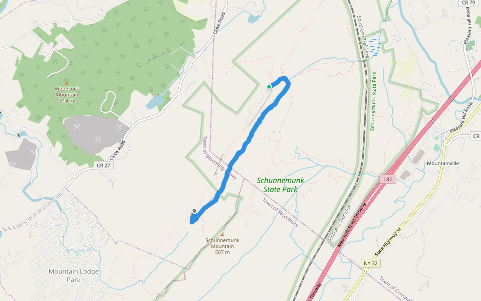 Barton Swamp Trail walking route map in New Windsor