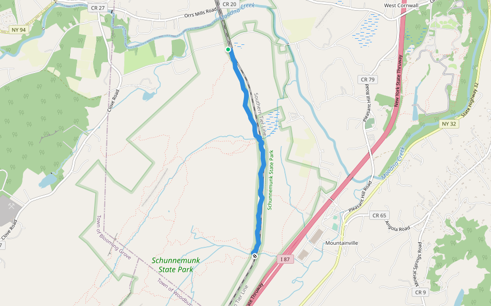 Otterkill Trail walking route map in New Windsor