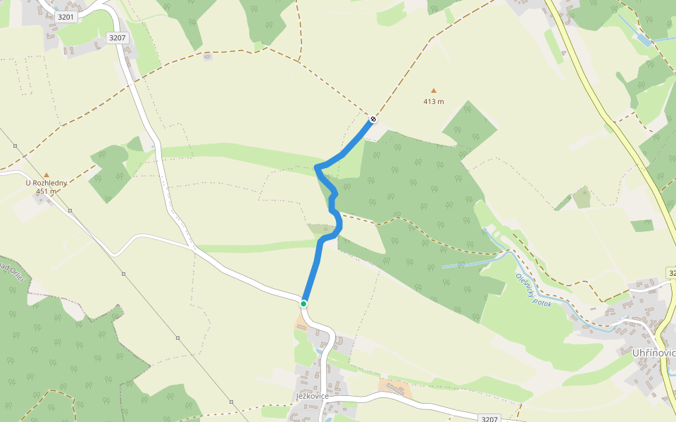 [Z] Stojavka - Ježkovice walking route map in Voděrady