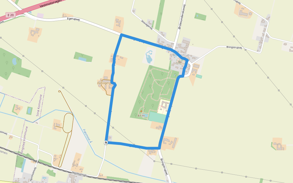 Dalsager ruten walking route map in Fjenneslev