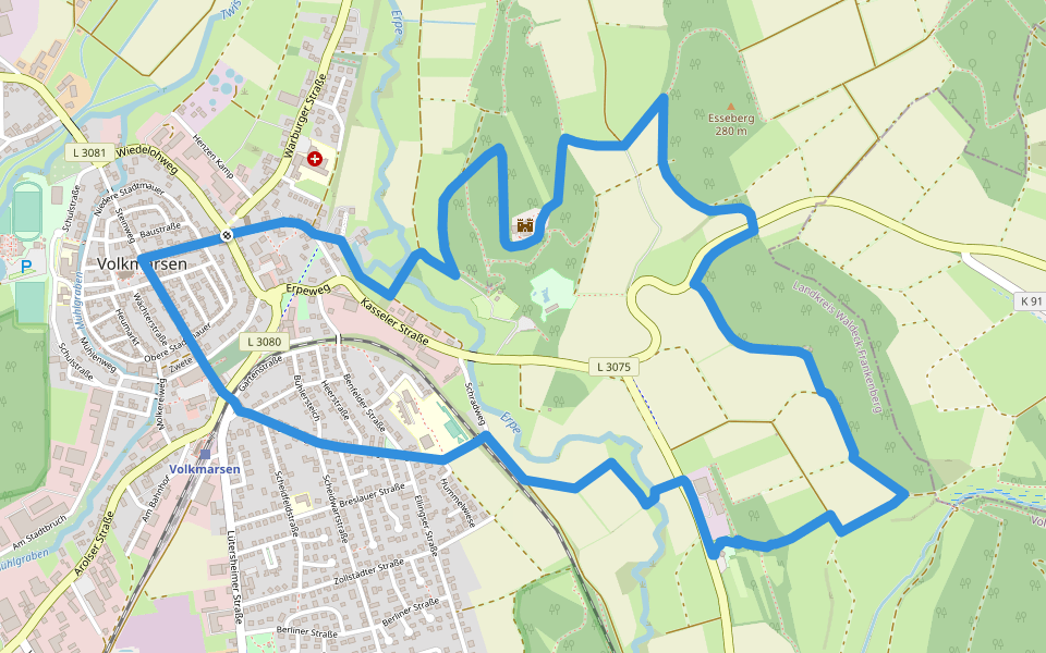 Volkmarsen - V3 walking route map in Volkmarsen