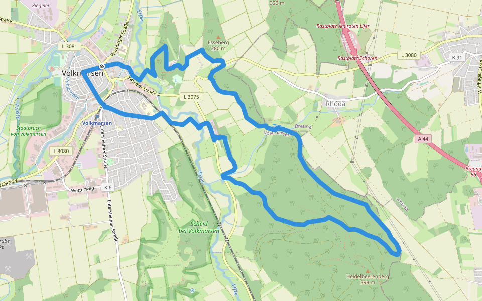 Volkmarsen - V7 walking route map in Volkmarsen