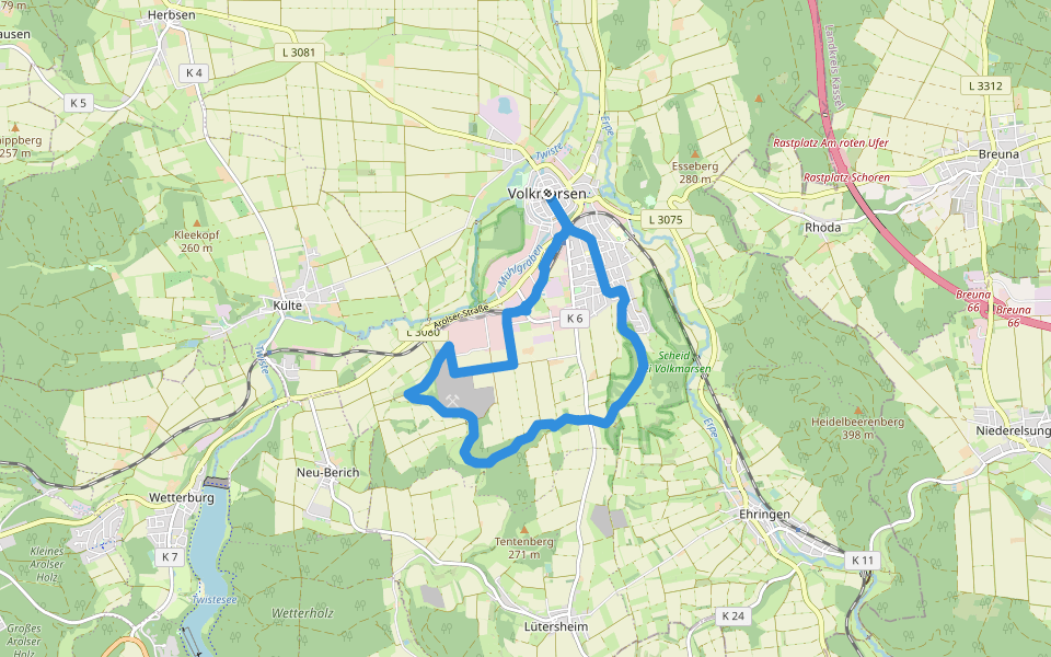 Volkmarsen - V4 walking route map in Volkmarsen