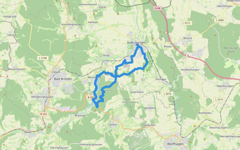 Volkmarsen - V6 walking route map in Volkmarsen