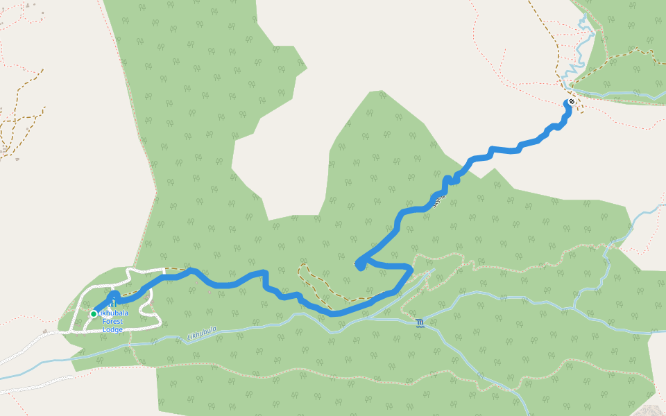 Skyline Path walking route map in Mulanje