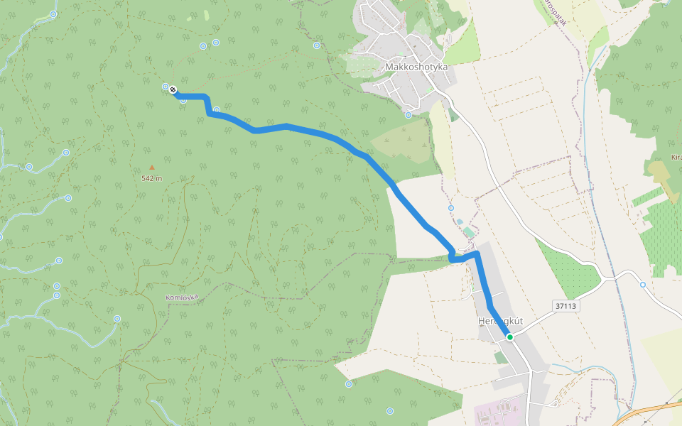 K■ (Cifra-kút – Hercegkút) walking route map in Hercegkút