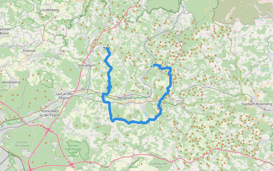 Jura-Gebirgsweg walking route map in Vorra