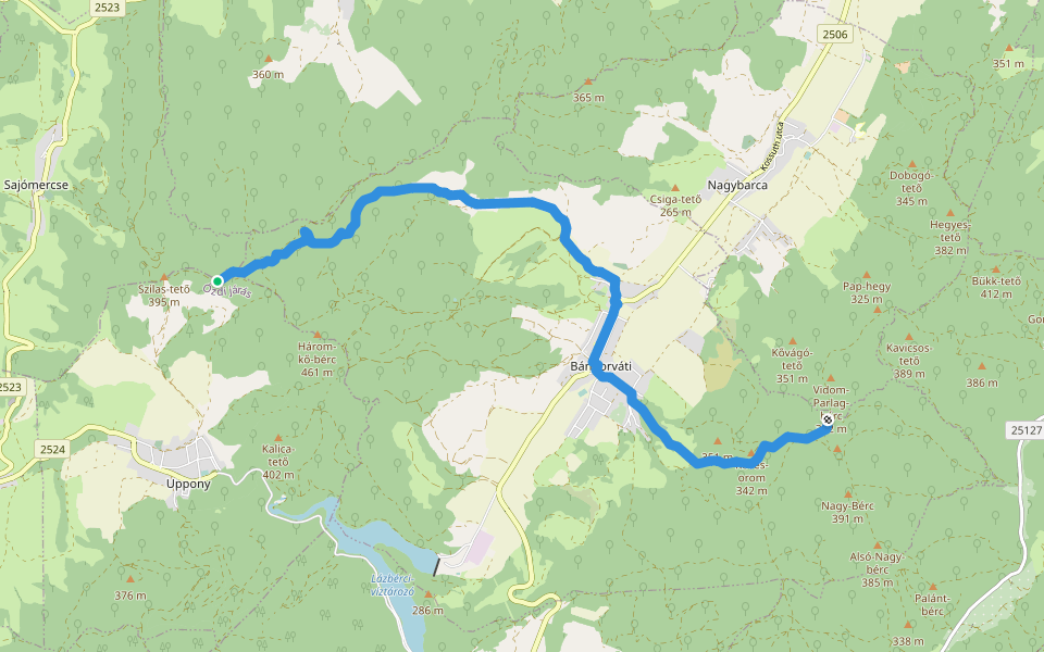 K+ walking route map in Bánhorváti