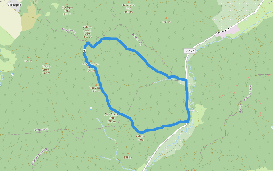 S↺ walking route map in Bánhorváti