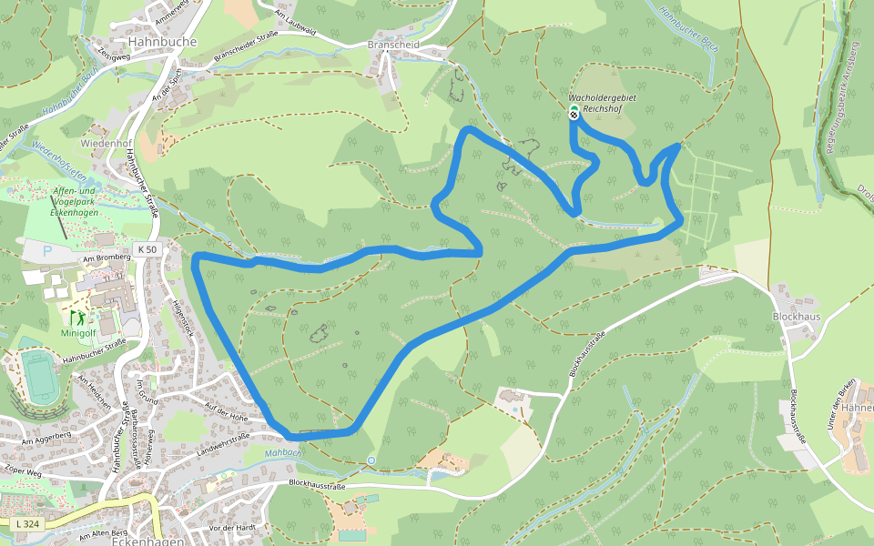 [12] Wacholderweg Eckenhagen walking route map in Reichshof